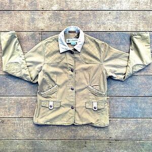 COLUMBIA • size medium dark sage green button up jacket